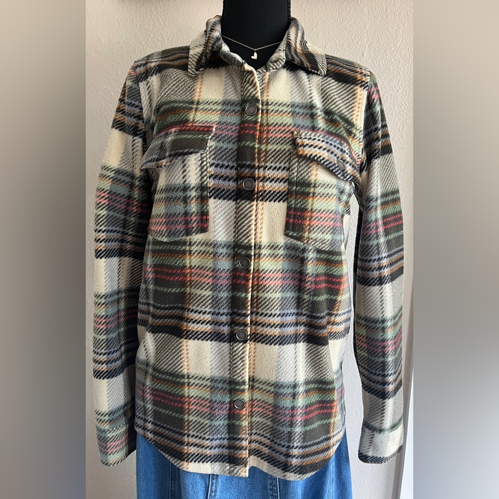 O'Neill Multicolor Plaid Button-Down Fleece Jacket Women’s Size Small